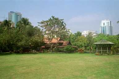 The western style garden looking towards the houses